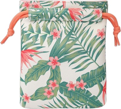 Golf Pouch Bag - Draagbare Golftoebehoren - Opbergen Golfspullen - Waterdicht PU Leer - 25 x 20 cm - Bloemenprint