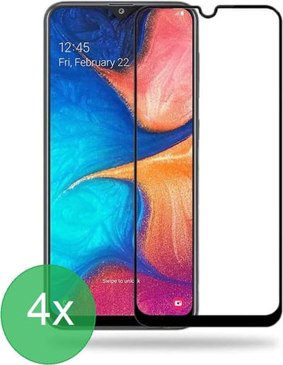 Screenprotector Geschikt voor: Samsung Galaxy A20e Full 4x - screen protector - volledige glas - bescherming - beschermglas - ZT Accessoires