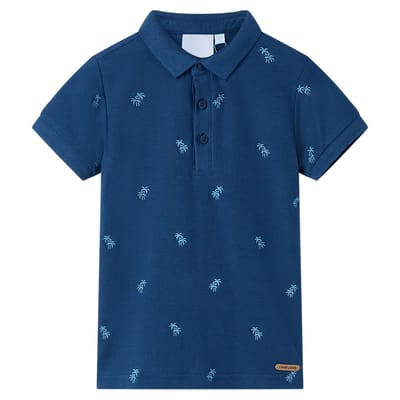 vidaXL Kinderpoloshirt 140 donkerblauw