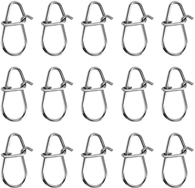 JHUBERS- Vissen Swivel 100 Stuks - RVS Snap Clips - Kalebasvormige Connector - Zeevissen - Gepolijst Oppervlak - Antislip Beweging - Visclips