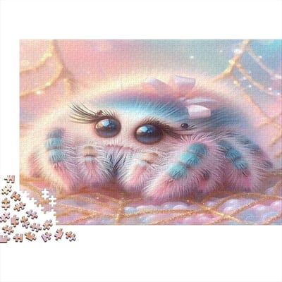 Pluizige Spin Puzzel - Legpuzzel Volwassenen - Ontspanning Thuis - Fantasie Cartoon Motief - 1000 Stukjes 52x38cm - Style-5