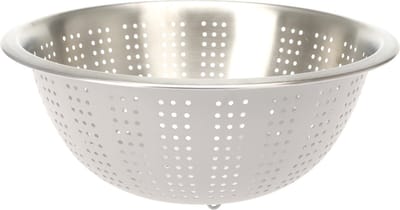 Excellent Houseware RVS keuken vergiet/zeef - afgieten etenswaren - creme wit - 27 x 12.5 cm