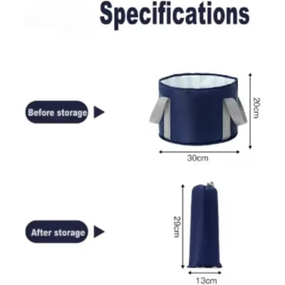 Draagbare Opvouwbare Voetenbadkuip met Warmtebehoud Multifunctioneel Diep Bekken Aluminiumfolie Geïsoleerd marineblauwe kleur