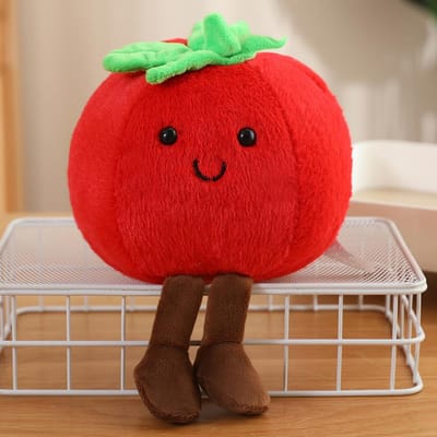 Tomaat Schattig Pluche Cartoon Figuur Pop Fruit En Groente Voedsel Speelgoed Gevuld Pluche Decor Verjaardagscadeaus Verjaardagscadeaus 10cm