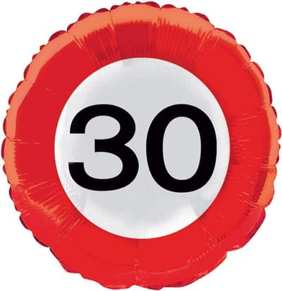 Folat - Folieballon 30 Verkeersbord 45 cm