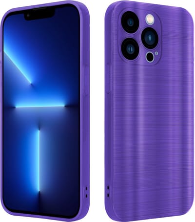 Cadorabo Hoesje geschikt voor Apple iPhone 13 PRO in Brushed Paars - Beschermhoes Case Cover van flexibel TPU silicone in Brushed design
