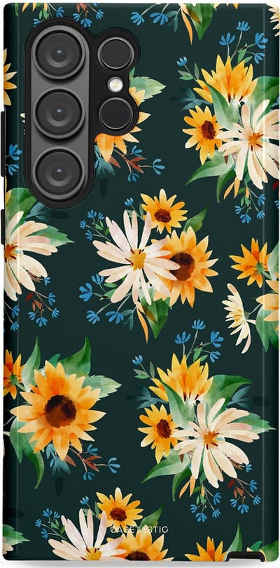 Casetastic Hoesje Geschikt voor Samsung S23 Ultra - Stijlvolle Beschermende Duo-layer Case - Zonnebosjes