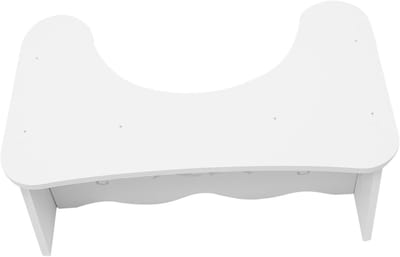 Toiletkruk - Voetenbankje Badkamer - Ondersteuning Zitten - Stabiele Steunstructuur - 47.5 x 27.5 x 17.5 cm - Wit