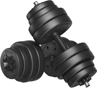 Bruinsma INEX Dumbells - 2-In-1 Dumbbell Set - Gewichten - Verstelbare Dumbbellset 2-in-1 2x10/15 kg Halterset Voor Thuis - Zwart