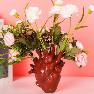 DROGE Pot Kunst Menselijk Standbeeld Vaas Container Gesimuleerde Anatomie Hart Decoratief Cadeau Esthetische Kamerdecoratie black
