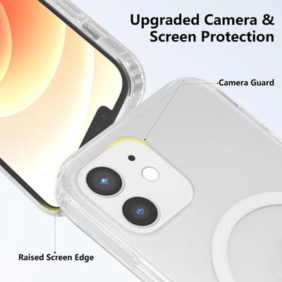 Hoesje Geschikt voor Apple iPhone 12 / 12 Pro - Compatibel met MagSafe - Hard Back Cover met Magneet - Transparant