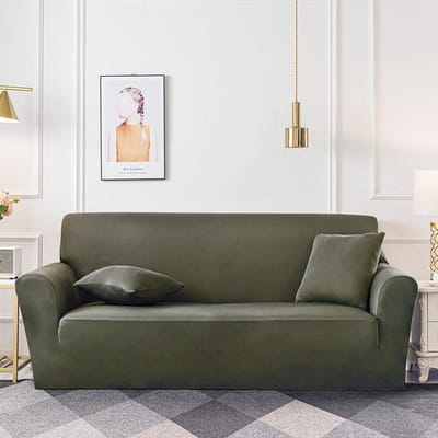 Effen Kleur Bankhoes voor Woonkamer Elastische Stretch Stoelbeschermer Bankhoes 1/2/3/4 Zits Hoek L-Vorm Bank Vereist Aankoop 2 stuks Small(90-140cm)1pc