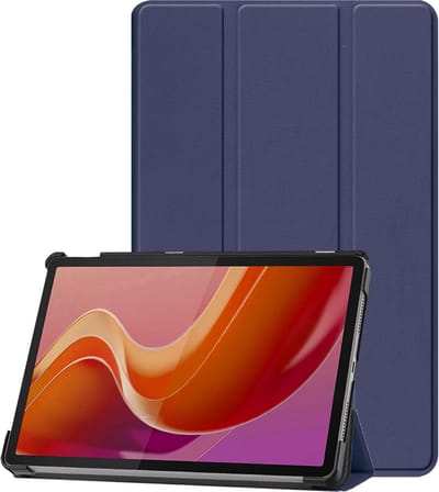 Hoesje - Geschikt voor Lenovo Tab M11 (11 inch) - Dun & Stevig - Trifold Bookcase - Hard Cover - Hardcover Book Case - Tablet Hoes - Donkerblauw