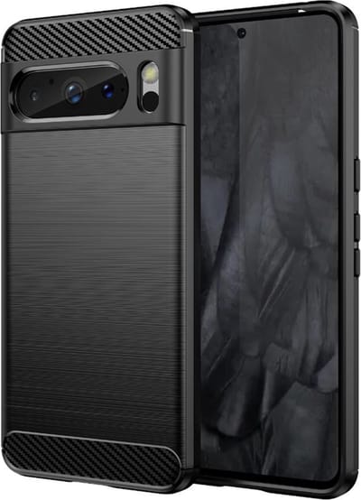 Hoesje geschikt voor Google Pixel 8 Pro - Techsuit Carbon Silicone Back Cover - Zwart