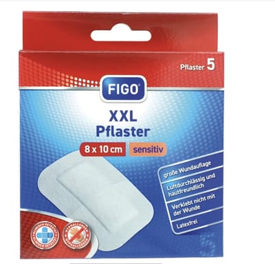 Figo | Wondverband XXL Pleister 8x10 cm Gevoelig - 5 Stuks voor Optimaal Wondherstel