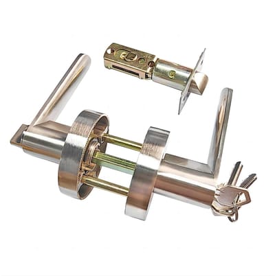Dailygoods- Deurgreep Aluminium Legering - Deurknop met Cilinderslot - Verstelbare Latch 60/70mm - Geschikt voor Deurdikte 35-45mm - Anticollisie Ontwerp - Inclusief Sleutel - Deurslot
