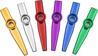 Aluminium Kazoo Set - Muziekinstrument Set - Muziek Maken - Eenvoudig te Bespelen - 6 Stuks - Willekeurige Kleuren