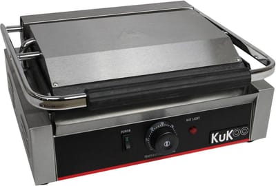Contactgrill met 2200W Vermogen en Temperatuurregeling tot 300°C voor Panini's en Meer