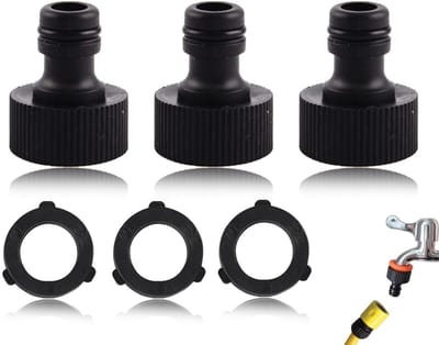 Dailygoods- Snelkoppeling 3/4 inch - Tuinslang Aansluiting - Kraanaansluiting met Binnendraad - Sluitringen - Compact Ontwerp - 3 Stuks - Tuinslangconnector