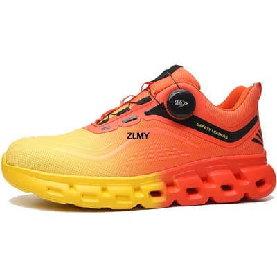 Lichte Veiligheidsschoenen Heren Stalen Neus Sneaker Roterende Knop Punctiebestendige Werkschoenen Man Mode Werkveiligheidslaarzen Anti-steek 40