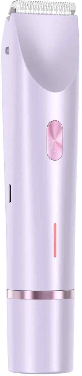 longziming -Paarse 2-in-1 Elektrische Vrouwenraser – IPX7 Waterproof voor Wet & Dry Gebruik, Verwijderbare Dubbele Kop voor Gezicht en Intieme Zorg