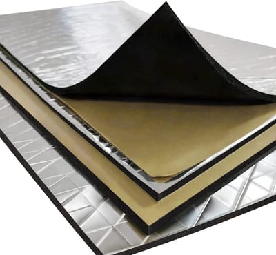 Geluidsisolatie Mat - Geluidsdemping Materiaal - Auto Geluidsisolatie - Gesloten Cel Schuim - 163 vierkante voet - Zilver
