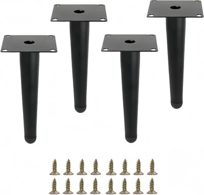 Metalen meubelpoten - Kast poten - Meubels vernieuwen - Zwaar koolstofstaal - Set van 4 - Zwart