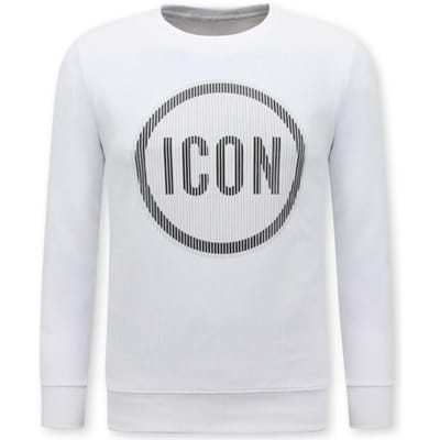 Heren Sweater ICON - Mannen Trui - Wit
