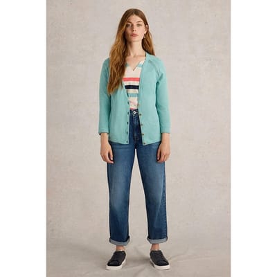 White Stuff Naria Cardi Mid Blue Größe: 10 | Cardigans Outlet | Damen | Blau
