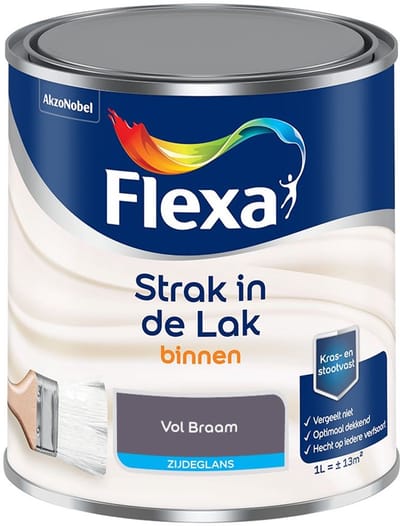 Flexa - Strak In De Lak Binnenlak Zijdeglans - Vol Braam - Mengverf - 1 L