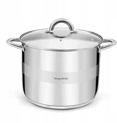 Konighoffer Faro RVS Pan 10L met Deksel - Geschikt voor Inductie