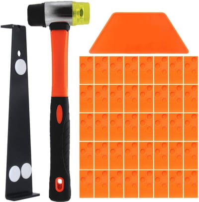 Dailygoods- Laminaatvloer Reparatie Kit - 60 Spacers - Versterkte Hamer - Duurzaam Rubber - Vloergereedschappen - Eenvoudig te Gebruiken - Vloergereedschap