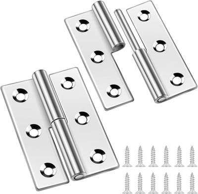 Verwijderbare Scharnieren voor Deuren, 2 Stuks, 7.5 cm, RVS, Geschikt voor Linkshandigen, Duurzaam en Compact