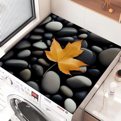Wasmachine Topmat - Droger Beschermhoes - Apparaten Beschermen - Snel Absorberend - 60x60 cm - Esdoornblad