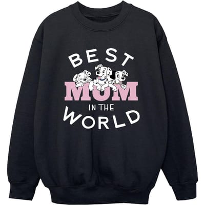 Disney Jongens Sweatshirt 101 Dalmatiërs Beste Moeder Ter Wereld (Zwart)