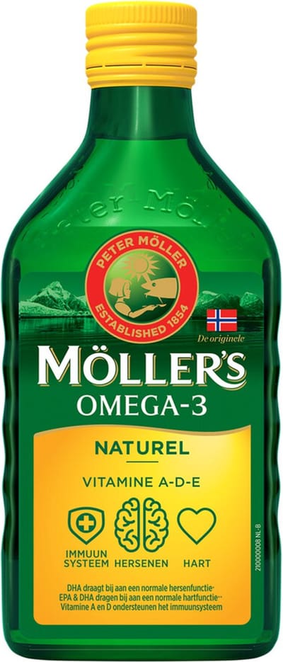 Moller's Omega-3 Naturel - 250 ml - Visolie - Visolie - Voedingssupplement