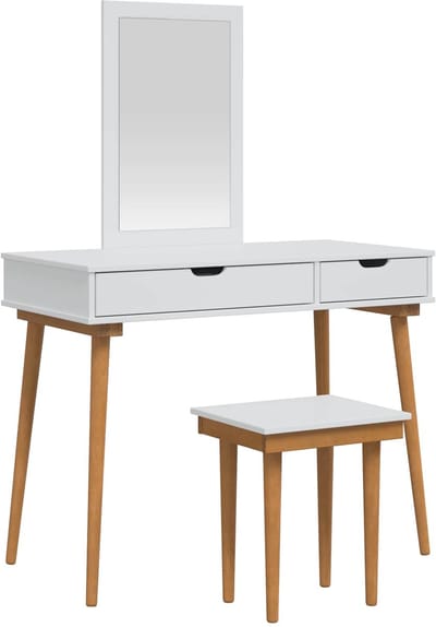 vidaXL - Kaptafelset - FAUSKE - 3 - st - Wit - 100 - x - 50 - x - 143 - cm