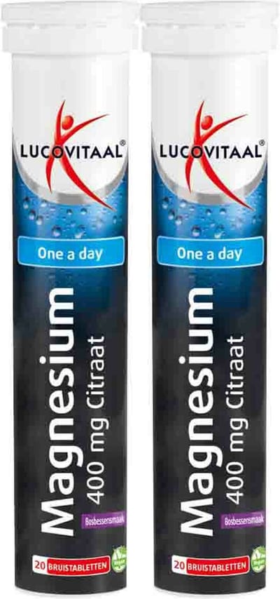 Lucovitaal Magnesium Citraat Bruistabletten - 2 x 20 tabletten - Voordeelverpakking