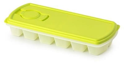 Plasticforte IJsblokjesvorm - met deksel - 12 ijsklontjes - kunststof - lichtgroen
