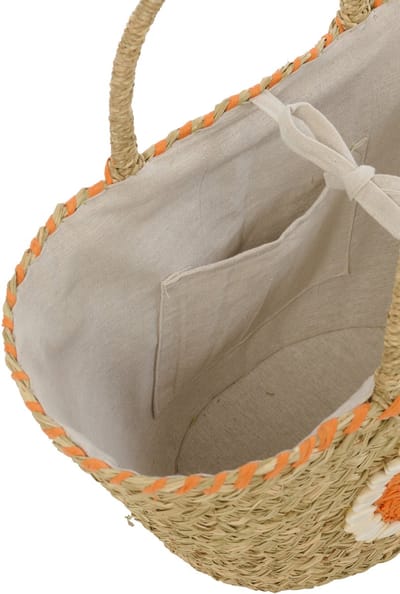 J-Line strandtas Schelp - zeegras - mix - set van 4