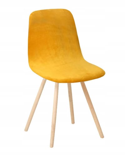 Elastische serie - Skandinavische Stoelbekleding - Mustardkleurig Velours - Ergonomisch