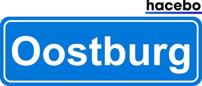 Hacebo - Plaatsnaam Sticker - 29x10 CM - Oostburg sticker - Verkeersborden sticker - grappige cadeaus - Oostburg
