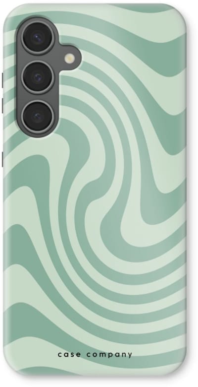 Case Company® - Hoesje geschikt voor Samsung Galaxy S24 Plus hoesje - Swirl Groen - Tough Case - Maximale Bescherming alle Kanten en Schermrand