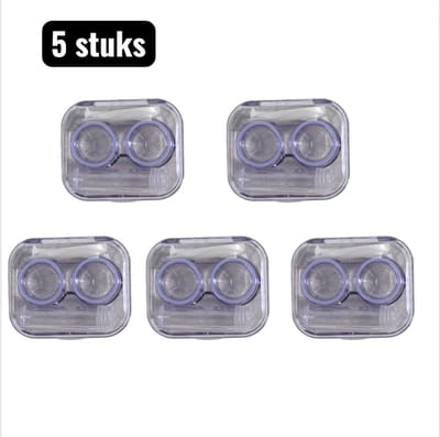 5 stuks - Lenzendoosjes - Opbergdoos - Creatief Contactlenzen Doosje - Transparant Mini Reis Etui - Multifunctionele brillenkoker - Paars