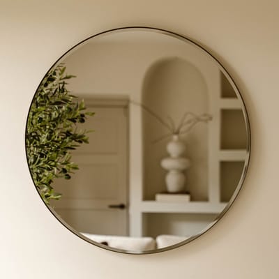 Indore Home - Ronde Wandspiegel Brons – Spiegel met Facet Rand – 80 cm