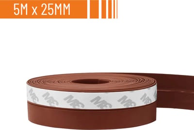 Simple Fix Tochtstrip - 500cm x 2.5cm - Tochtstrips voor Deuren - Tochtstopper - Tochtrol - Tochtband - Tochthond - Zelfklevend en Isolerend - Bruin