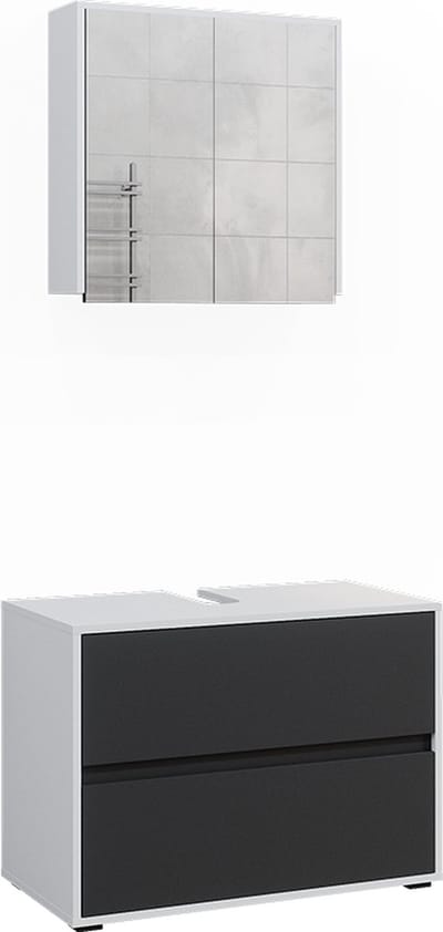 Vicco Maltin Badkamermeubelset – 2 delen Wit/antraciet