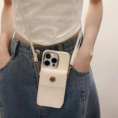 Luxe Crossbody Lederen Hoes voor IPhone 15 14 Plus 13 12 11 Pro Max XS XR X Koord Kaarthouder Vak Portemonnee Telefoonhoes iPhone 15 Pro
