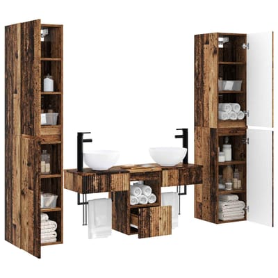 vidaXL - Badkamermeubel - Set - 5 - st - Oud - hout - 33 - x - 34,5 - x - 160 - cm