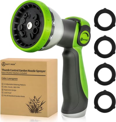 Tuinslang Sproeier - Watermondstuk - Tuin en planten - 10 sproeipatronen - 5 cm - Groen